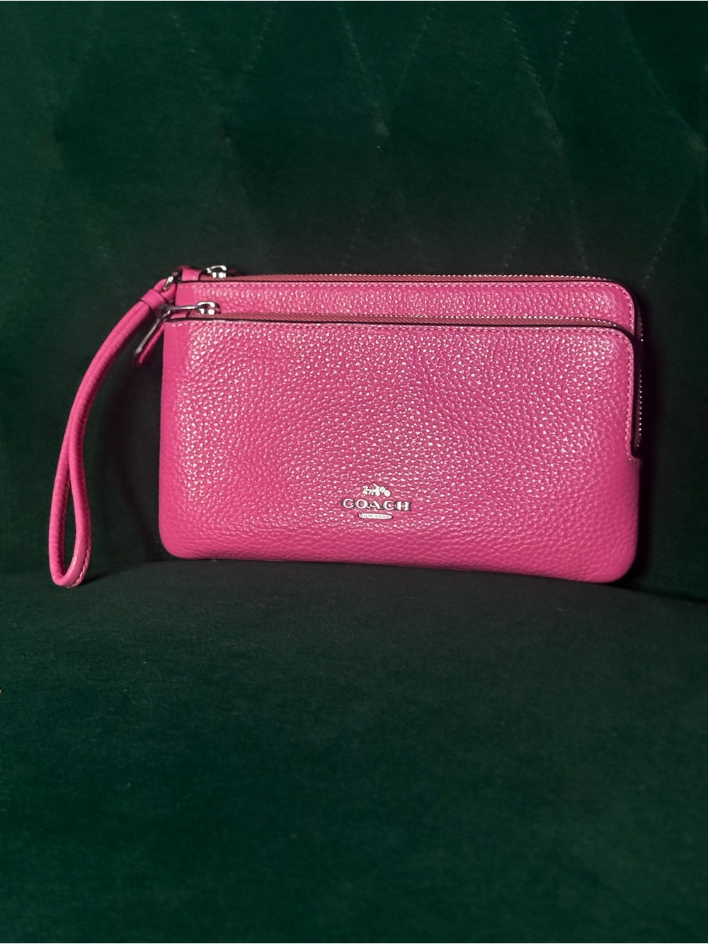NEW Coach Double Zip Wristlet – Petunia Pink
